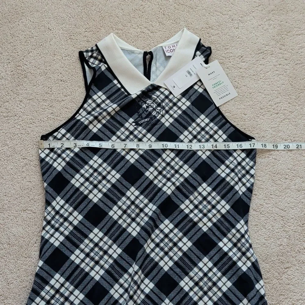 NWT Tommy Icons Tommy Hilfiger Plaid Midi Polo Dress Size L